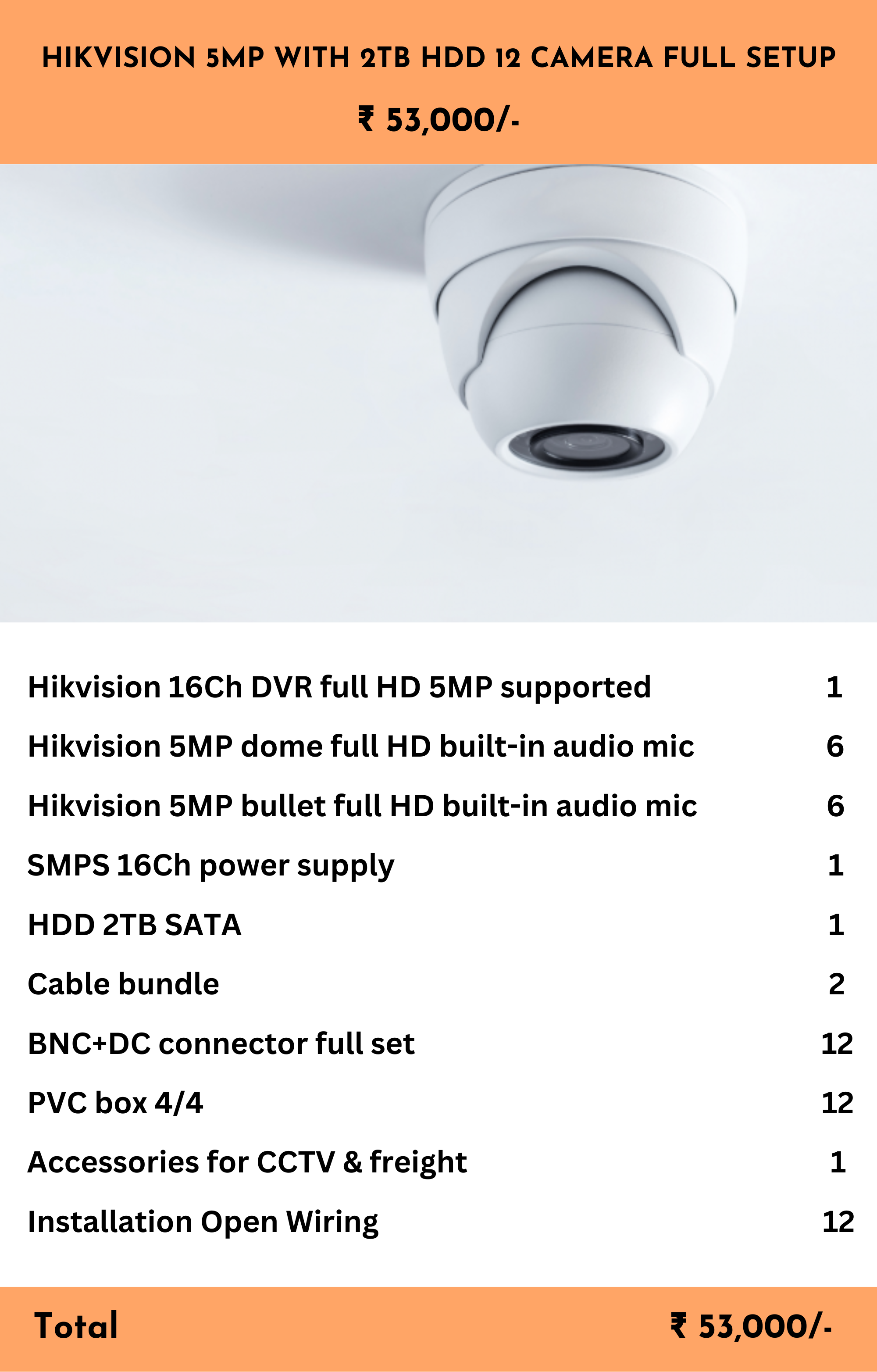 HIKVISION 5MP WITH 2TB HDD 12 CAMERA FULL SETUP